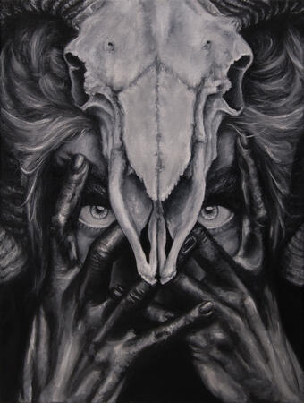 "Devil I Know Oil Painting on Canvas / Original: 11 inches by 14 inches